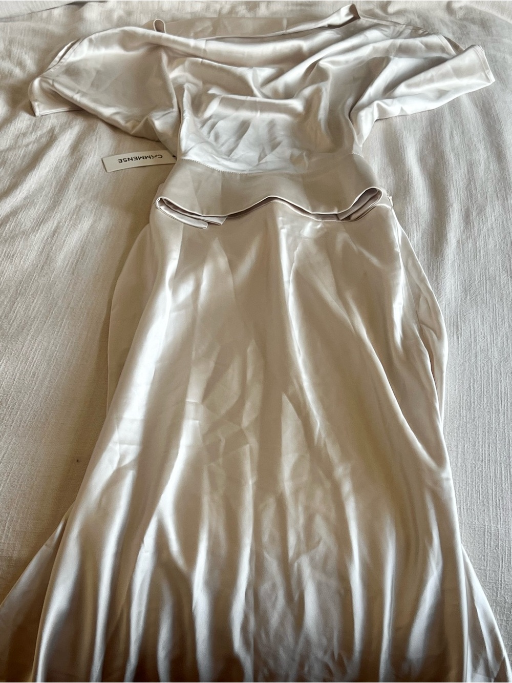 COMMENSE Satin Cowl Neck Top & Skirt Set - Picture 3 of 8